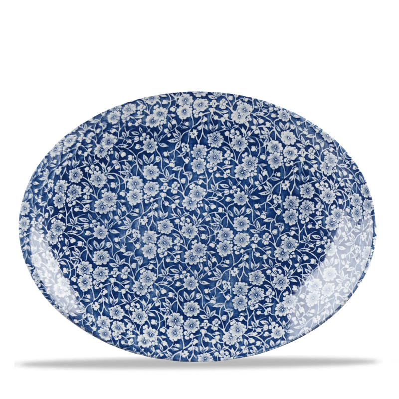 Victorian Calico Prague Orbit Oval Coupe Plate 12.5" Box 6