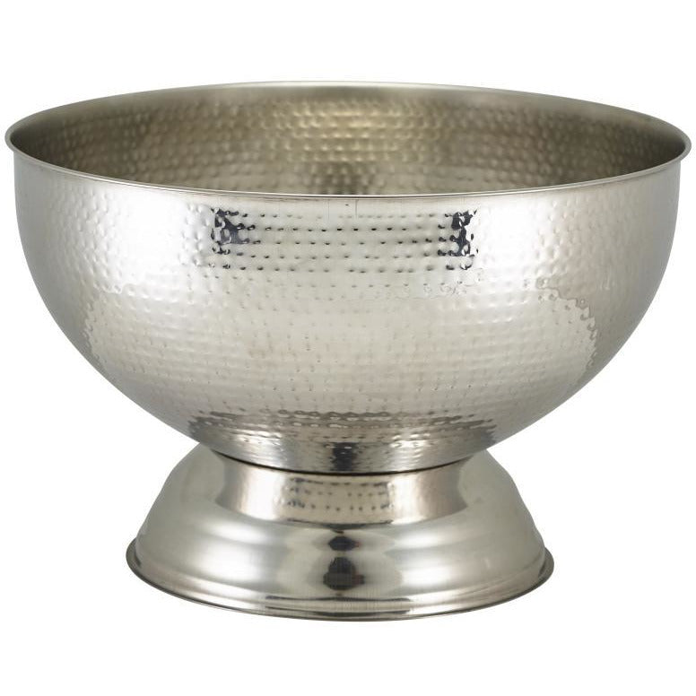 Hammered Stainless Steel Champagne Bowl 36cm