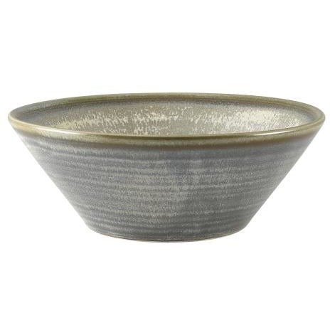 Terra Porcelain Matt Grey Conical Bowl 16cm