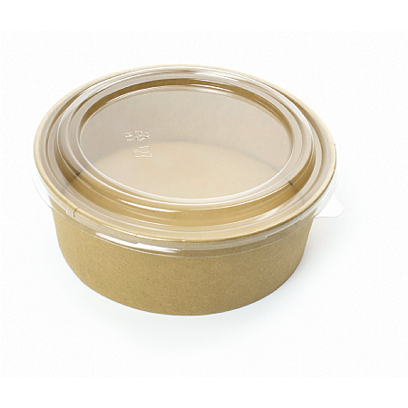 Clear Round PP Lids for Kraft Round Food Container 1300ml (Pack 300)