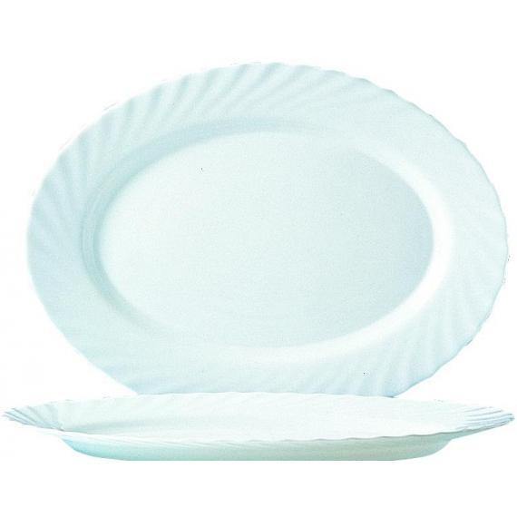 Arcoroc Trianon Opal Dinnerware  Oval Plate(34.8cm)(13.7") (Box of 36) - Smashing Supplies