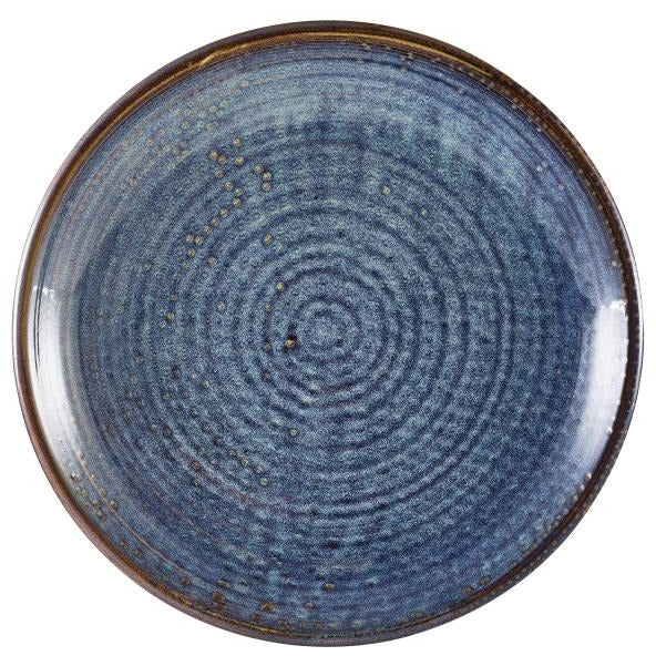 Terra Porcelain Aqua Blue Deep Coupe Plate 25cm