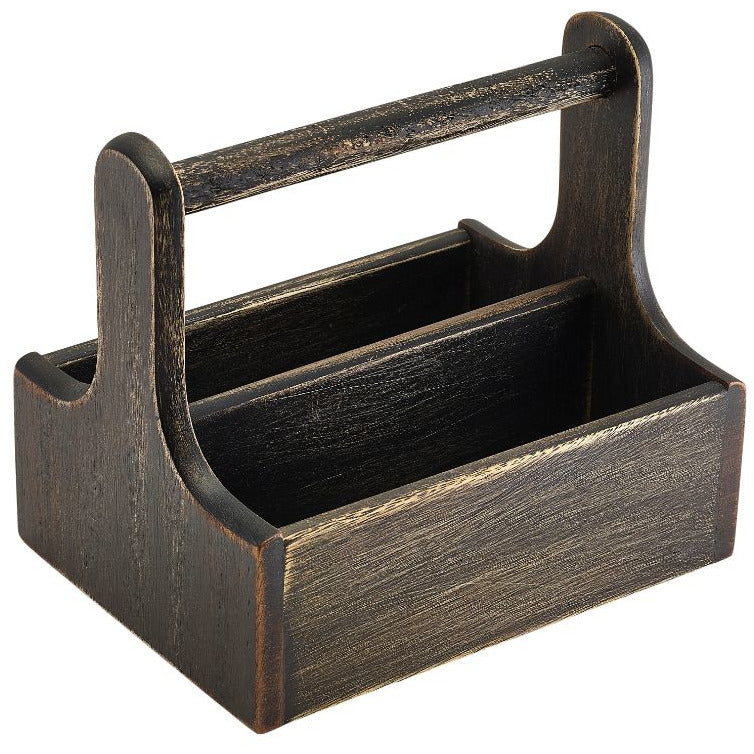 Medium Black Wooden Table Caddy