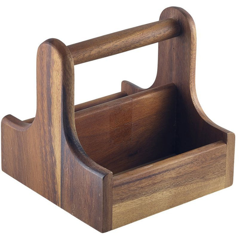 Small Dark Wood Table Caddy