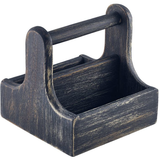 Small Black Wooden Table Caddy