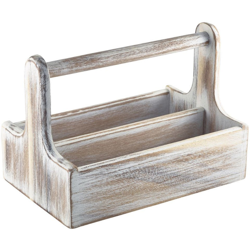White Wooden Table Caddy