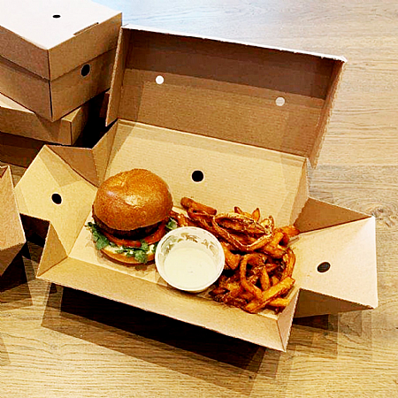 Premium Gourmet Corrugated Double Burger Box (Pack 100)