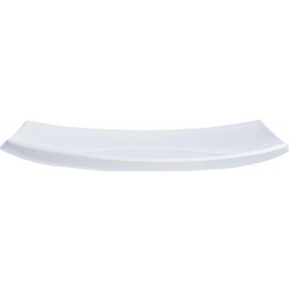 Arcoroc Delice Noir & Blanc Dinnerware  Blanc Rectangular Plate(34.9cm x 25.4cm)(13.8" x 10") (Pack of 12) - Smashing Supplies