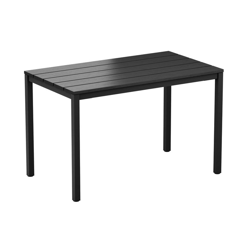 Sturdy four legged table
Very sturdy design table. Base powder coated black for outdoor use, complete with highest quality EKO top. EKO looks exactly like wood, but is made from recyclable material. It requires no painting or maintenance. Table may also be used internally if required