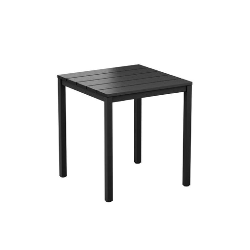 Sturdy four legged table
Very sturdy design table. Base powder coated black for outdoor use, complete with highest quality EKO top. EKO looks exactly like wood, but is made from recyclable material. It requires no painting or maintenance. Table may also be used internally if required