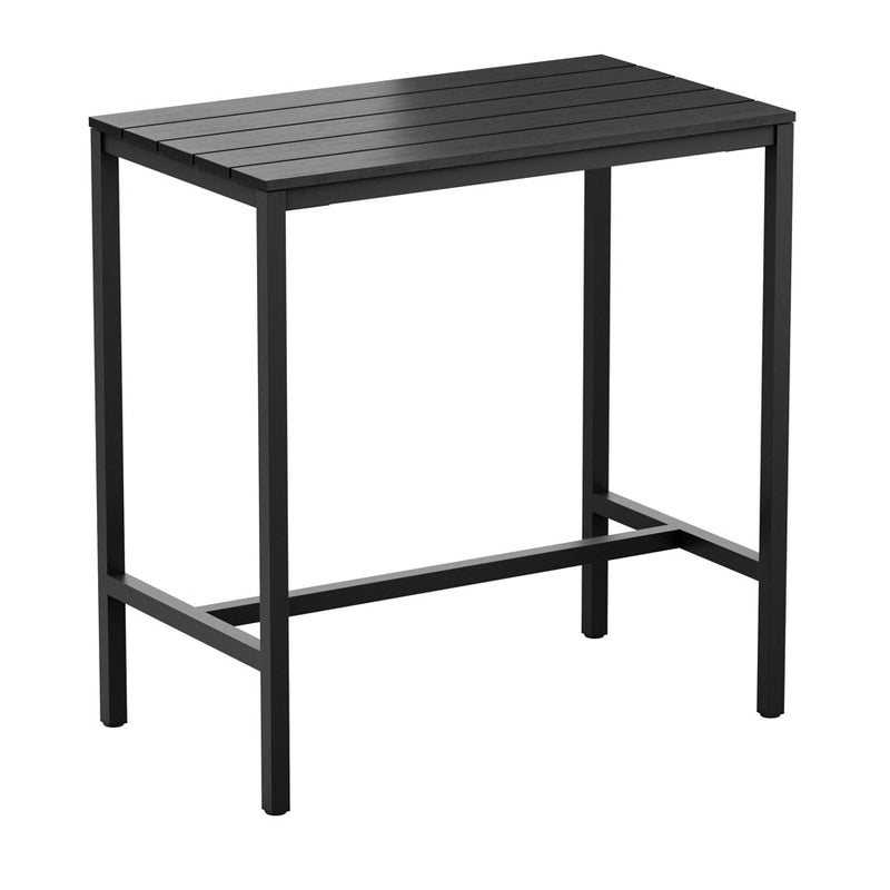 Sturdy four legged table
Very sturdy design table. Base powder coated black for outdoor use, complete with highest quality EKO top. EKO looks exactly like wood, but is made from recyclable material. It requires no painting or maintenance. Table may also be used internally if required