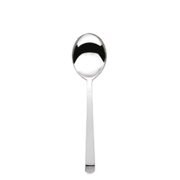 The Elia Equinox Soup Spoon is an elegant item, its slender gauge and minimal design make this an attractive accompaniment to the table.