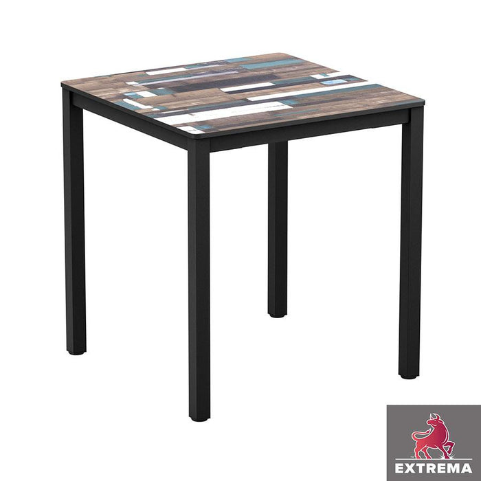 Sturdy four legged table
Very sturdy design table. Base powder coated black for outdoor use, complete with high quality, hard wearing EXTREMA top. May also be used internally if required. Self assembly is required.