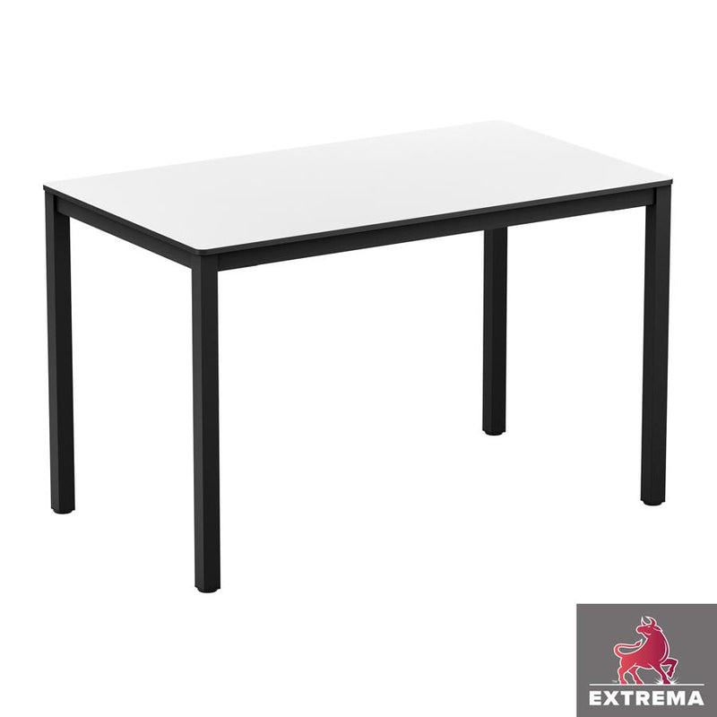 Sturdy four legged table
Very sturdy design table. Base powder coated black for outdoor use, complete with high quality, hard wearing EXTREMA top. May also be used internally if required. Self assembly is required.