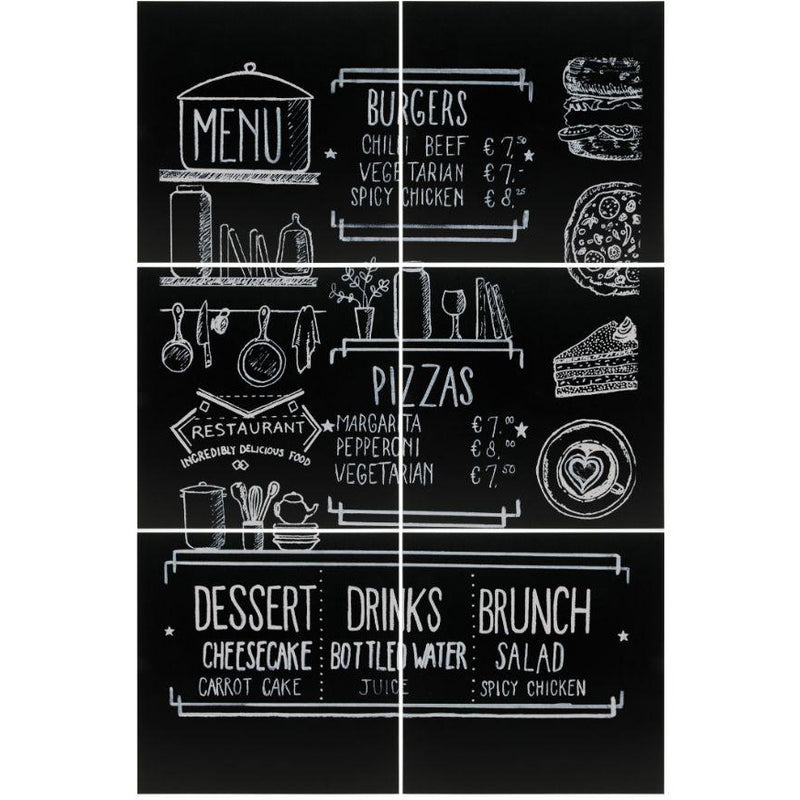 Frameless Chalkboard 6pc Set