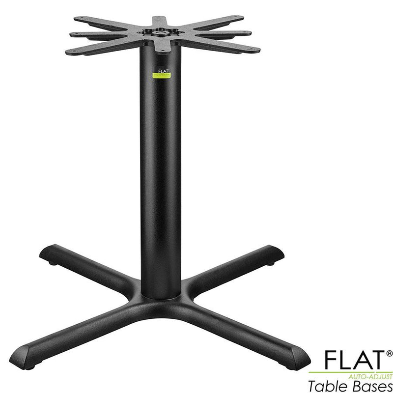 The Auto-Adjust KX36 Dining Height Table Base has a modern ?X? style base. It is ideal for internal environments but can be coated with a protective zinc layer for outdoor settings. Contains PAD technology for stabilising tables and aligning table tops. 