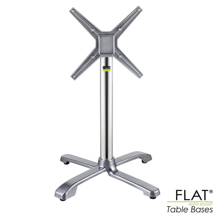 The Auto-Adjust SX26 Lightweight Stackable Dining Height Table Base is made from aluminium and is ideal of indoor use. The unique flip-top mechanism allows for efficient storage. Available in polished, black and grey finishes and contains PAD technology for stabilising tables and aligning table tops. 