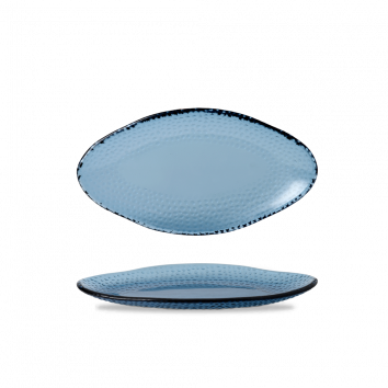 Isla Organic Glass Trace Oval Platter 11 3/4X6 3/8" Box 6