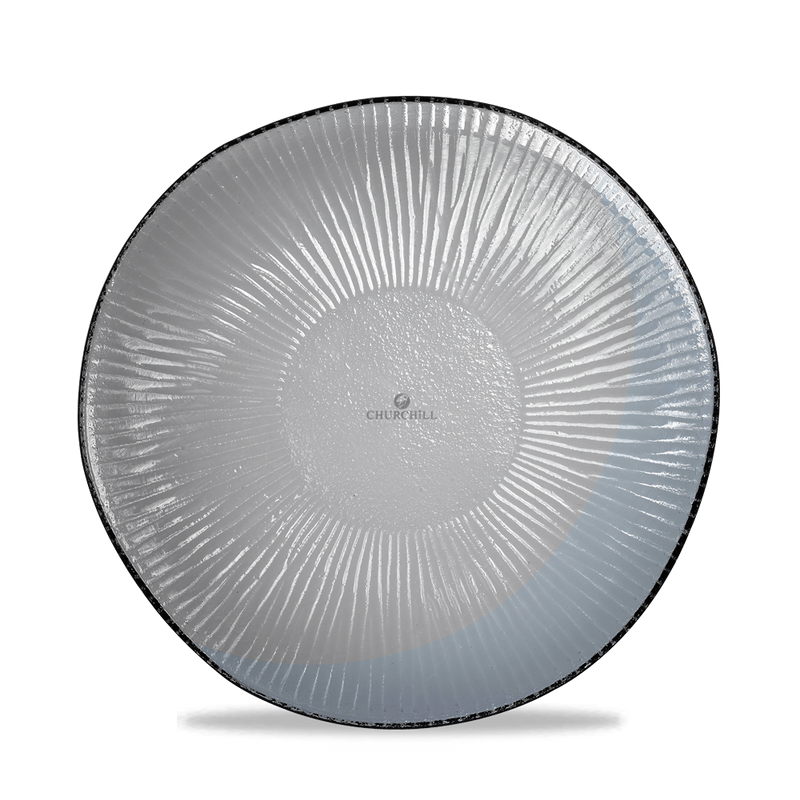 Dusk Glass Round Bamboo Plate 21.5Cm Box 6