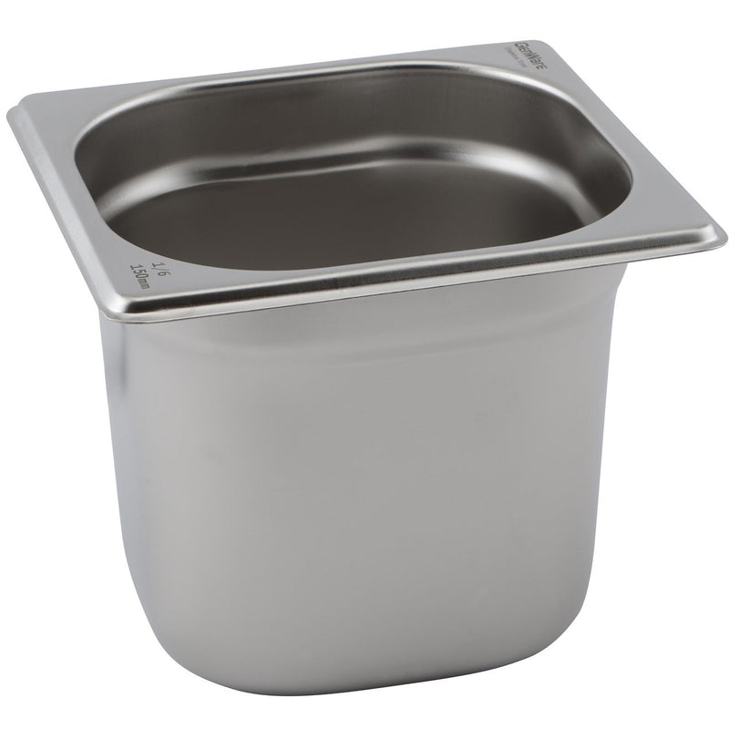 St/St Gastronorm Pan 1/6 - 65mm Deep