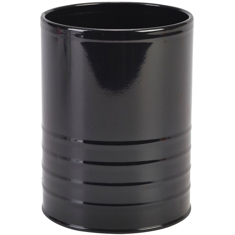 Galvanised Steel Can 11cm Dia x 14.5cm Black