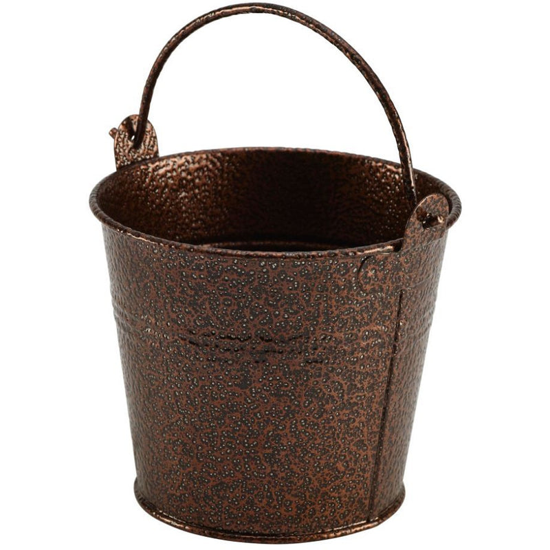 Galvanised Steel Hammered Serving Bucket 10cm Dia Copper