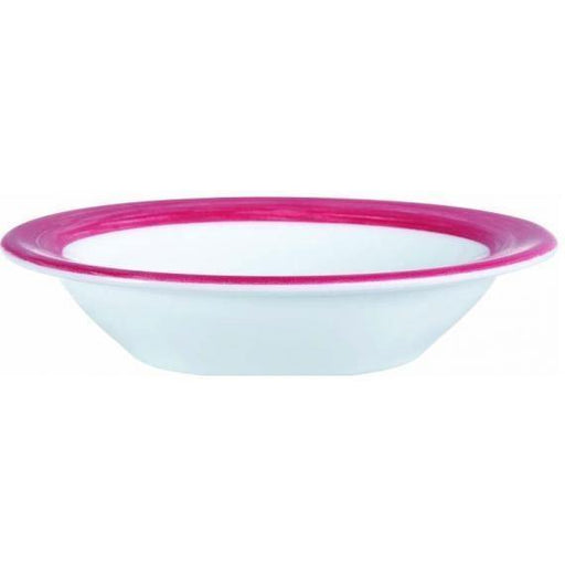 Arcoroc Brush Cherry Opal Dinnerware  Red Rimmed Bowl(12cm)(4.7") (Box of 48) - Smashing Supplies
