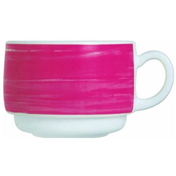 Arcoroc Brush Cherry Opal Dinnerware  Red Stacking Cup(19cl)(6.7oz) (Box of 24) - Smashing Supplies