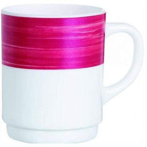 Arcoroc Brush Cherry Opal Dinnerware  Red Mug(25cl)(8.8oz) (Box of 36) - Smashing Supplies