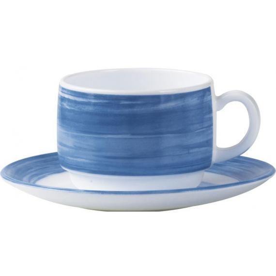 Arcoroc Brush Blue Jean Opal Dinnerware s Stacking Cup(19cl)(6.7oz) (Box of 24) - Smashing Supplies
