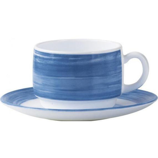 Arcoroc Brush Blue Jean Opal Dinnerware s Stacking Cup(19cl)(6.7oz) (Box of 24) - Smashing Supplies