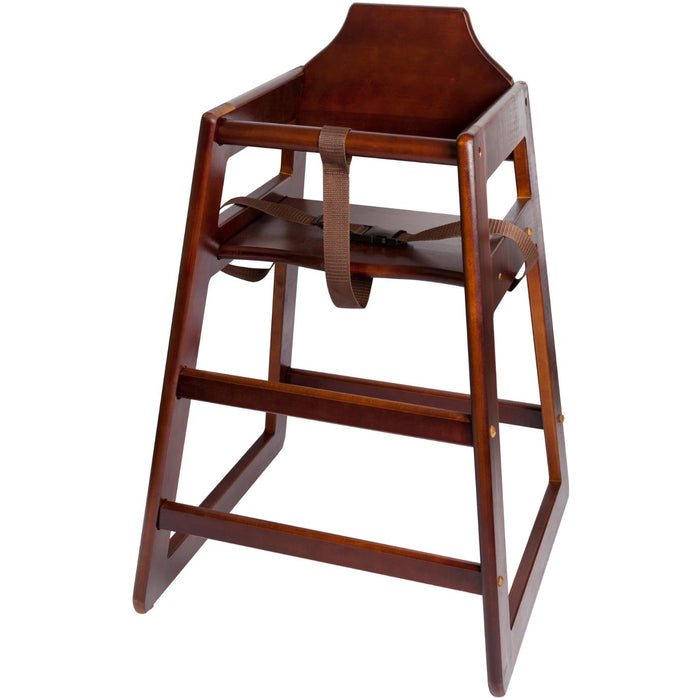 Wooden High Chair - Dark Wood