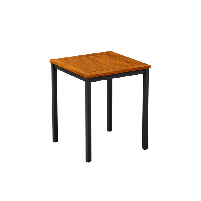 Insignia Robinia wood top and black powder coated metal frame                             Supplied fully assembled