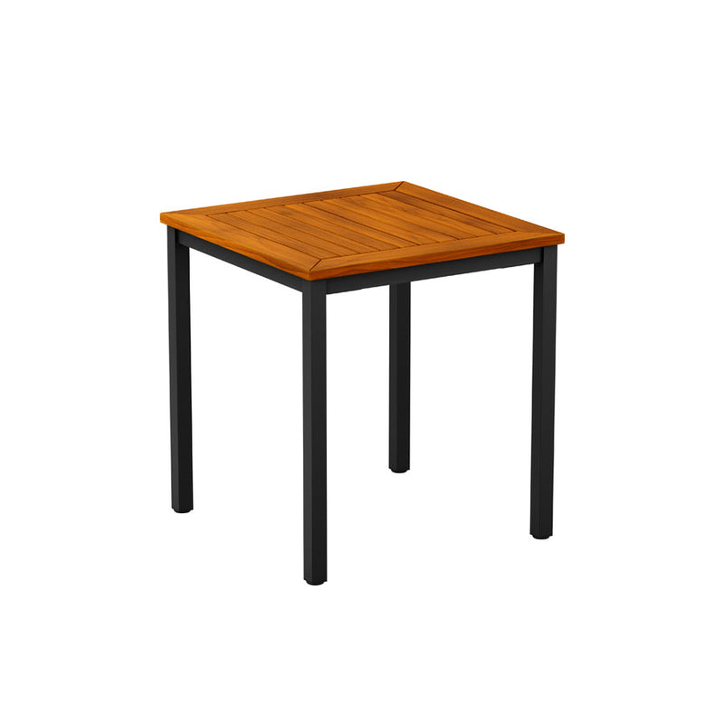 Insignia Robinia wood top and black powder coated metal frame                             Supplied fully assembled