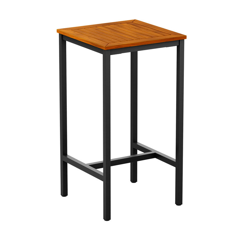 Insignia Robinia wood top and black powder coated metal frame                             Supplied fully assembled