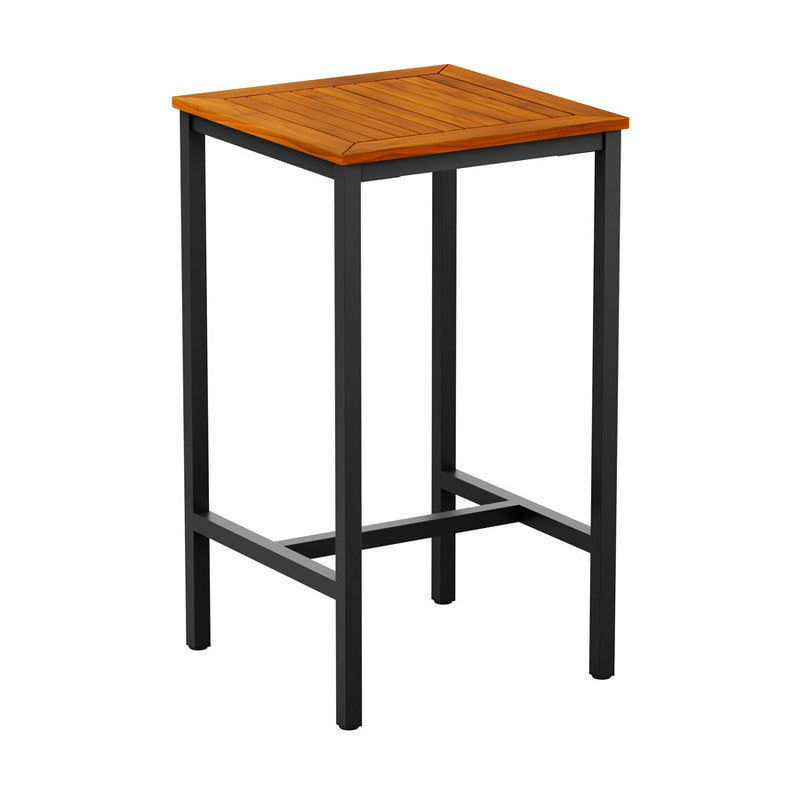 Insignia Robinia wood top and black powder coated metal frame                             Supplied fully assembled