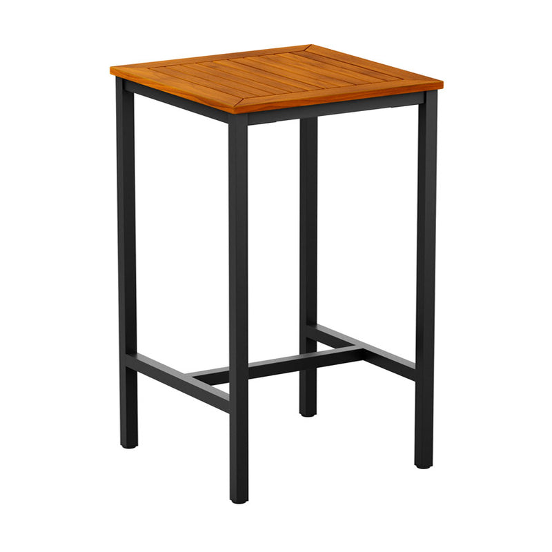 Insignia Robinia wood top and black powder coated metal frame                             Supplied fully assembled