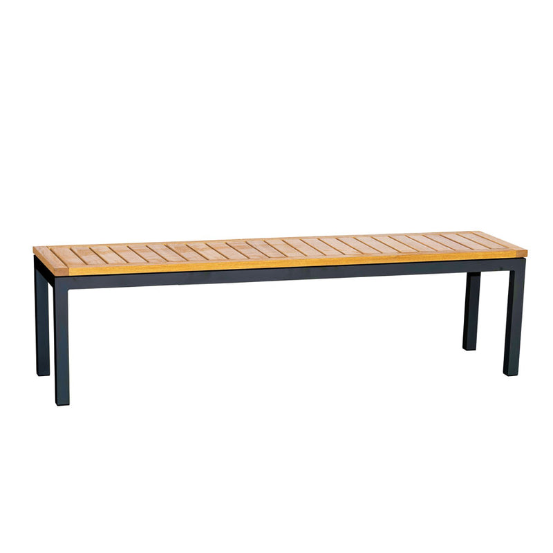 Solid Robinia wood top and black powder coated metal frame                             Supplied fully assembled