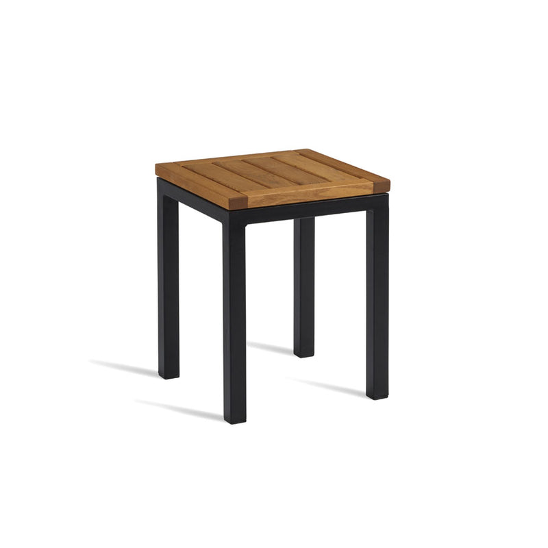 Solid Robinia wood top and black powder coated metal frame                             Supplied fully assembled