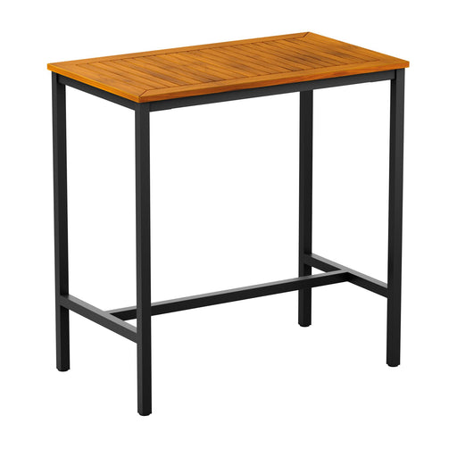 Insignia Robinia wood top and black powder coated metal frame                             Supplied fully assembled