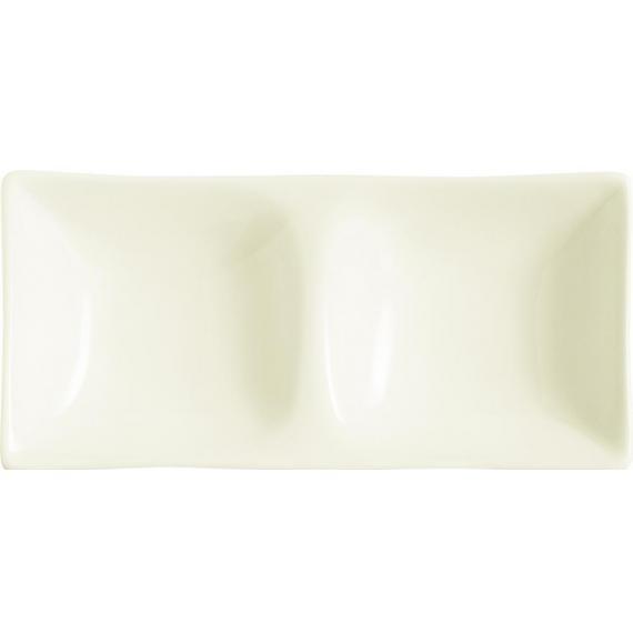 Arcoroc Appetizer Porcelain Dishes Oblong Two Bowl Tray (137mm) (51/8") (Pack of 24)