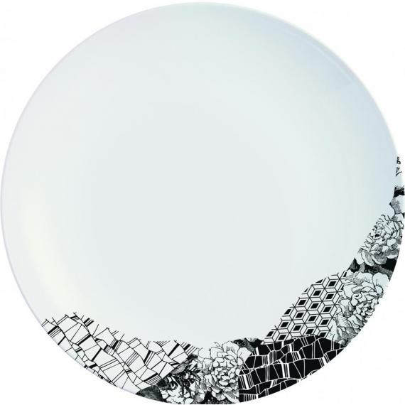 Chef & Sommelier Fragment Porcelain Dinnerware Black Soup Plate (24cm) (9 3/8") (Pack of 24)