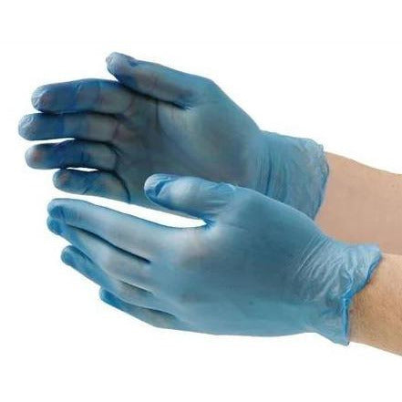Gloves Food Safe Vinyl Powder & Latex Free Blue Extra Large (Pack of 100)