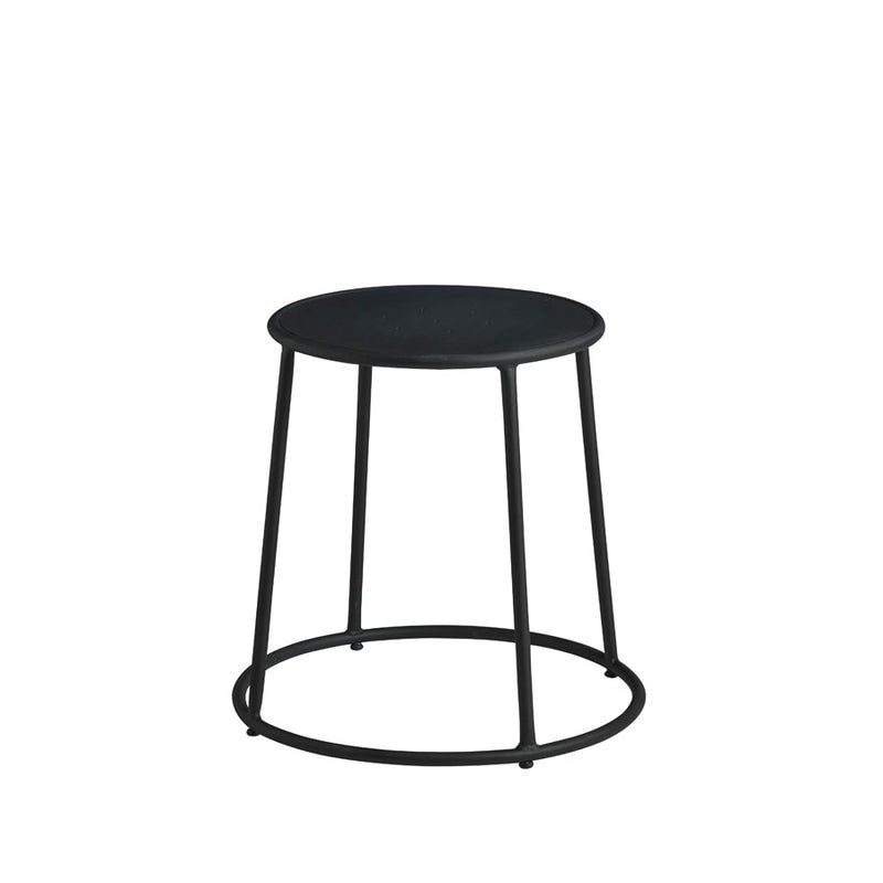 Industrial style bar stool Available in black, red and yellow. Or, clear lacquered for powder coating in a colour of your client's choice