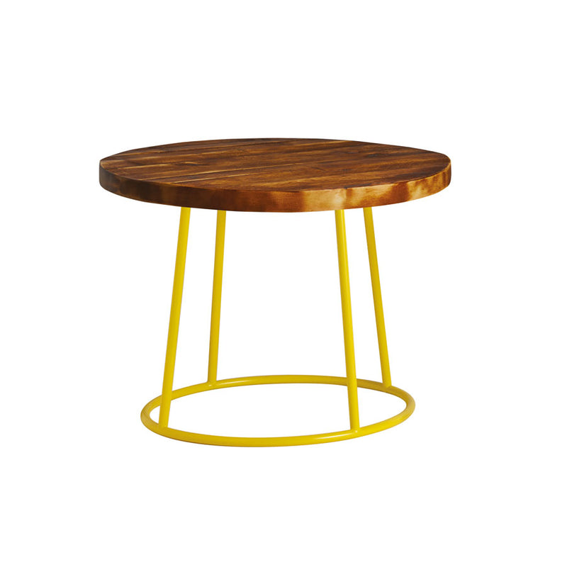 Goes well with our popular MAX low stool                    60cm round retro vintage table top to give a modern look and durable finish