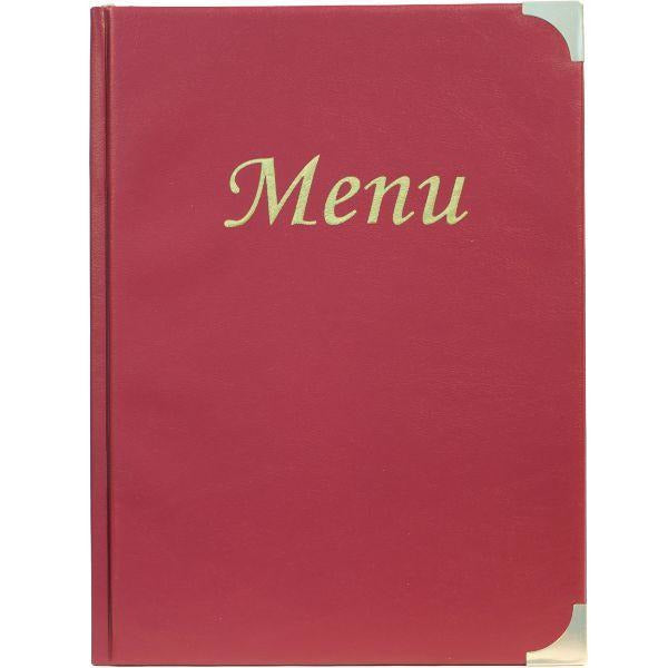 A4 Menu Holder Wine Red 8 Pages