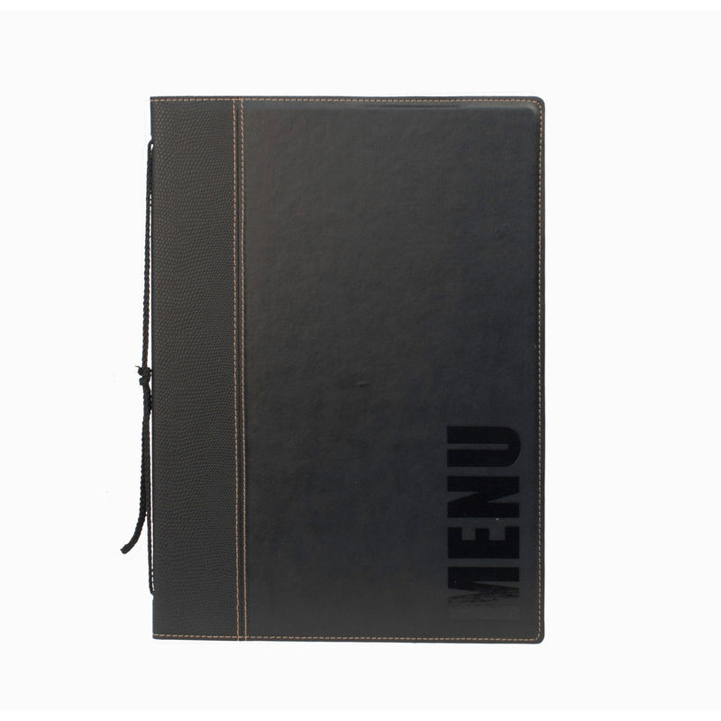 Contemporary A4 Menu Holder Black 4 Pages
