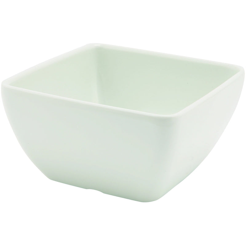 White Melamine Curved Square Bowl 10.5cm