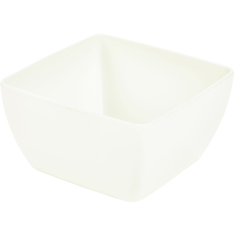 White Melamine Curved Square Bowl 15cm