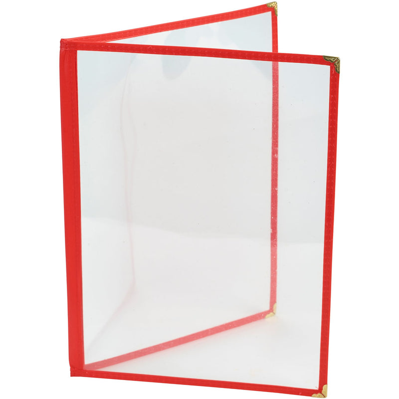 Red American Style A4 Menu Holder - 2 Page